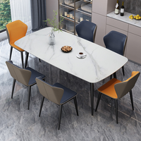 Mobilier de maison moderne Table en pierre artificielle Pierre frittée dessus en marbre Table à manger pour le salon
