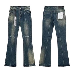 <span class=keywords><strong>Jeans</strong></span> Vintage Strappati e Lavati Stile High Street, Trendy Casual Elasticizzati per <span class=keywords><strong>Uomo</strong></span> e Donna, PUIPLE BIACD Micro Flared - Product Image 6