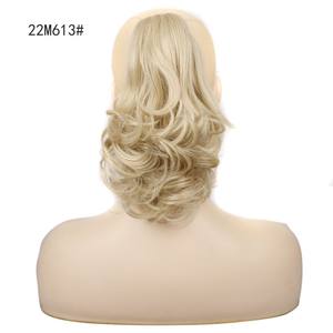 Perruque courte de style européen américain pour femmes avec boucles de fleurs de poire, grande pince à cheveux, fibre synthétique résistante à la chaleur - Product Image 3