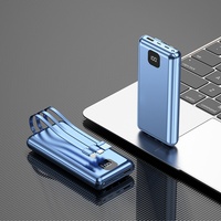 Batterie externe portable 10000 mAh à charge rapide en alliage d'aluminium avec câble Type C, affichage LED et sortie USB – Ultra durable