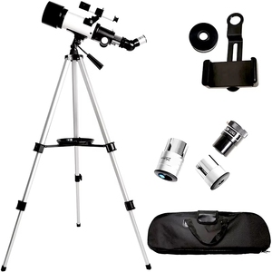 Habo/Habo 70mm Ouverture 400mm Réfracteur Astronomique Télescope pour Enfants Débutants Trépied en Métal Adaptateur de <span class=keywords><strong>Téléphone</strong></span> <span class=keywords><strong>Sans</strong></span> <span class=keywords><strong>Fil</strong></span> FMC - Product Image 4