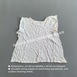 Chiffons de nettoyage industriels blancs pour peintres, 100% coton, robustes, en forme de t-shirt - Product Image 3