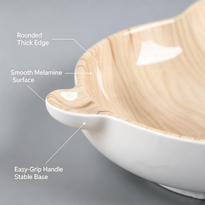 Plateau de service en mélamine imitation bois, incassable, pour fruits et collations, idéal pour la maison et les fêtes (sans dropshipping) - Product Image 2