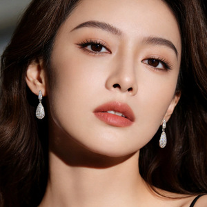 Fashion Drop <b>Earrings</b> Water Drop Shape Micro Pave Crystal Rhinestone Women's Party Jewelry Zinc Alloy <b>Earrings</b> - Product Image 4