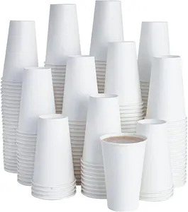 Top sale paper coffee cups disposable single wall white paper cups