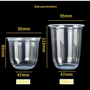 Tasse à boisson en plastique de 95mm avec couvercle en <span class=keywords><strong>PP</strong></span> pour le thé au lait, le jus et la vodka à emporter - Product Image 5