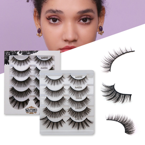 Faux cils cruelty-free, longs et naturels, effet vison, vente en gros, marque privée, lot de cinq paires - Product Image 1