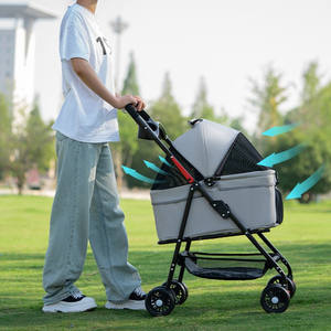 Petite <span class=keywords><strong>poussette</strong></span> pour animaux de compagnie pour chiens, chats, ours en peluche, activités de plein air, légère et pliable - Product Image 6