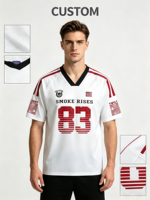 Fabricant de T-shirts de sport personnalisés OEM/ODM avec logo, nom et numéro, col en V, respirants, uniformes d'équipe
