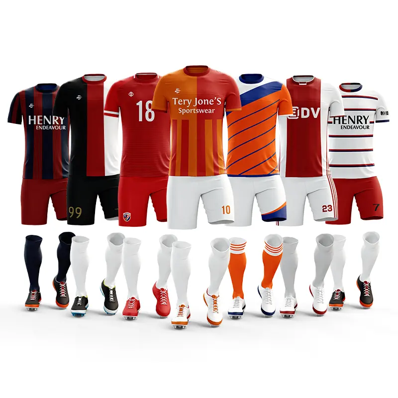 Uniforme deportivo de fútbol con logotipo impreso, Conjunto de Jersey personalizado, jersey de fútbol, 2021