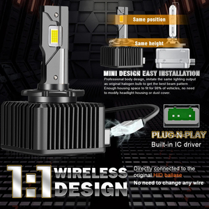 Yhkoms 90W hqd độ sáng cao Xenon Led xe đèn pha 30000lm 6000K D1S D2S D3S D4S D8S Xe Dẫn bóng đèn - Product Image 4