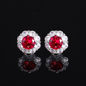 Wholesale Eco-friendly Copper Round Cut 7-6mm Red Zircon Round Simple Style Ring and Necklace <b>Set</b> Minimalist Jewelry <b>Sets</b> - Product Image 5