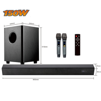 Barre de son Samtronic 150W avec caisson de basses pour TV, filaire/sans fil, pour système home cinéma 5.2 3D stéréo, microphone, lecteur audio USB