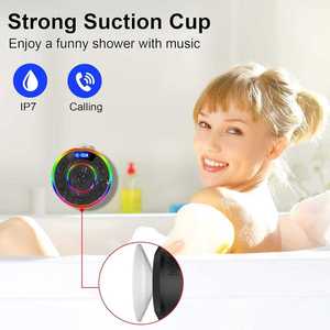 Enceinte portable étanche IPX7 V5.0 avec ventouse, LED RGB, 5 heures d'autonomie, son cristallin et basses puissantes pour la douche - Product Image 3