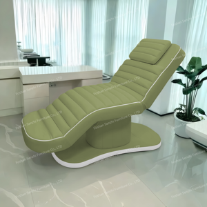 Новейший дизайн, Белый Регулируемый массажный стол с 3 двигателями, электрическая Косметическая кровать, современная кровать для наращивания ресниц для ресниц - Product Image 4