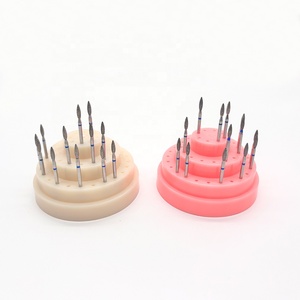 Porta Frese Dentali Rotondo a 48 Fori di Colore Rosa, Scatola in Plastica con Coperchio Trasparente - Product Image 4