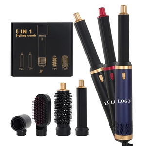 5-in-1 Curling Wand Set & nhiệt bàn chải: uốn sắt Kẹp tạo Salon Blowout, bouncy Curls, sóng & xoắn ốc chặt chẽ - Product Image 1