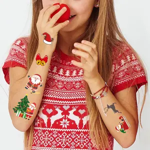 Nouveau Noël Tatouage Autocollant Enfants Dessin Animé Étanche Fête De Vacances Tatouage Temporaire Visage Elk Enfants Tatouage