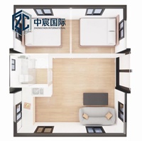 Zhongchen – Conception moderne d'espace de vie intégré, villa conteneur extensible de 20 pieds, maison mobile préfabriquée avec cuisine, prête à l'emploi