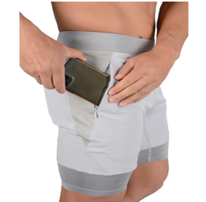 Shorts de sport pour hommes à séchage rapide 2 en 1, double couche, respirants, résistants à l'usure, avec poches cachées pour téléphone - Product Image 1
