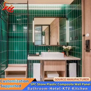 Panneau mural en pierre SPC moderne personnalisé, ignifuge, résistant à l'humidité, antidérapant, motif marbre, facile à installer dans le salon et la salle à manger - Product Image 1
