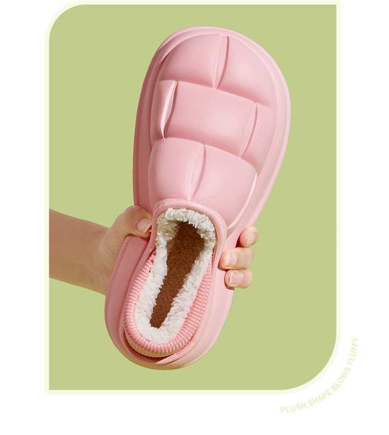 Winter Furry Slippers Women Men Warm Soft Thick Sole Plush Slippers Cotton Shoes