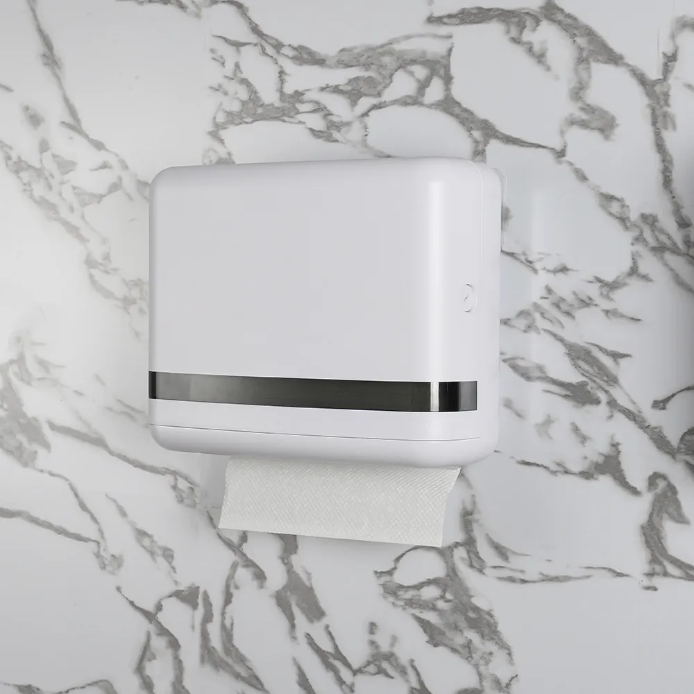 Banyo tuvalet kağıdı kağıt dispenseri tutucu duvar montaj ticari C kat plastik el havlusu kağıt dağıtıcı kilidi ile