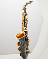 Black Paint Bright Mouth Brass 82Z Down E-tone Alto Saxophone Hand Carved Nickel-plated Accessories Complete Instrument