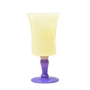 2023热卖黄色紫色香槟高脚杯红酒杯创意高脚杯礼品果汁鸡尾酒杯