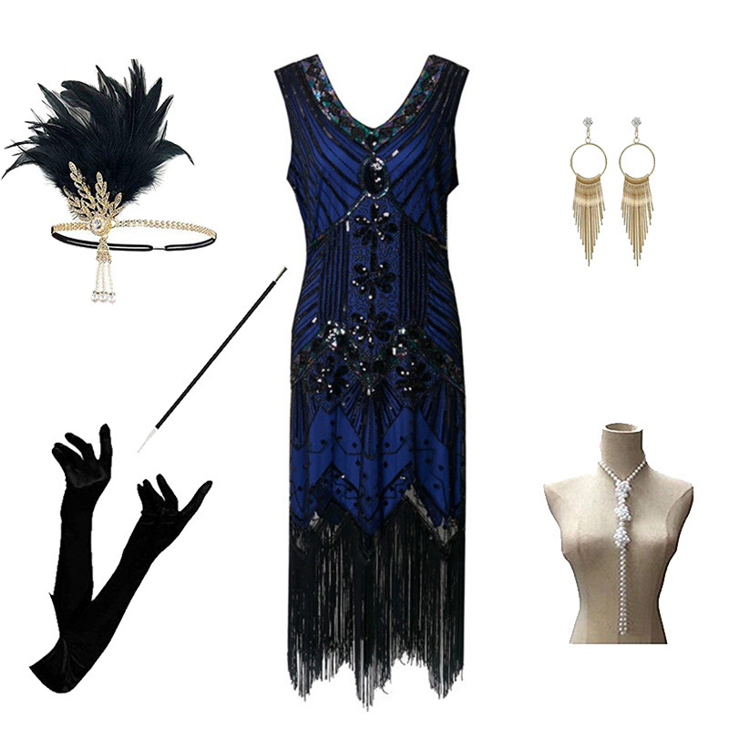 Accessoires de jupe noirs et bleus F