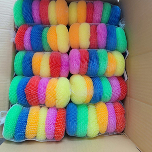 Tùy biến màu sắc hot-bán Nhà Bếp Làm sạch mềm nhựa PE lưới cọ rửa miếng bọt biển cho sử dụng hàng ngày - Product Image 3