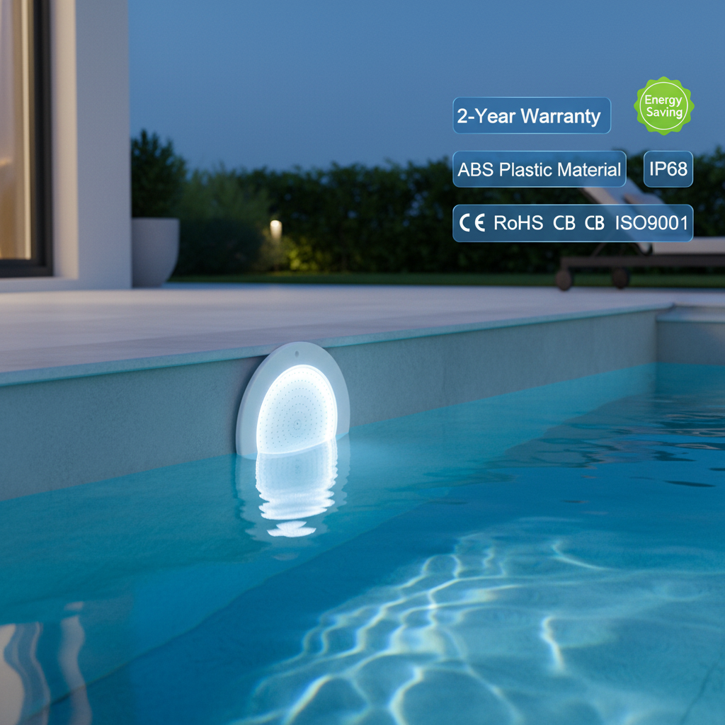ABS IP68 Waterproof Surface Wall-Mounted Pool Lamp 12V 18W Remote Control Color-Changing RGB LED Underwater Swimming Pool Light