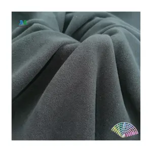 2024 Hot sale black soft anti pilling warm polar fleece 4 way stretch polyester rayon spandex fabric knit for bedding garment