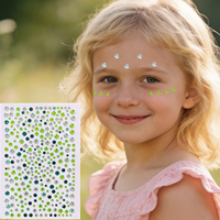 Autocollants pour le visage en acrylique, mignons et décoratifs, pour enfants et adultes, utilisation quotidienne, kit de peinture faciale pour fêtes