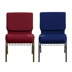 Chaises d'église empilables écologiques commerciales en gros, chaise de théâtre moderne durable en métal à emboîtement avec tablette d'écriture - Product Image 1