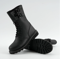 Bottes hautes en cuir DF, semelles en caoutchouc, bottes d'entraînement, chaussures confortables et respirantes, chaussures de sécurité, bottes de combat