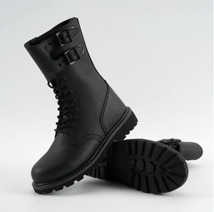 DF Leather High Boots Rubber Soles Training Boots Comfortable and Breathable Shoes Safety Shoes Combat Boots - Product Image 5