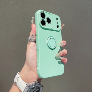 เคสซิลิโคนสำหรับ iPhone 17 พร้อมห่วงคล้องนิ้วแบบ 360 องศา ที่ตั้งวางได้ บุด้วยไมโครไฟเบอร์  วัสดุ TPU นิ่ม สำหรับ iPhone 15 16 17 Pro Max - Product Image 5