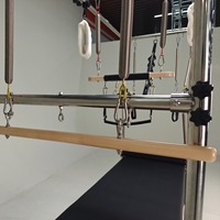 Table de Pilates Trapeze (Cadillac) de qualité supérieure, structure en bois d'érable avec trapèze en acier inoxydable, structure classique, table de trapèze complète