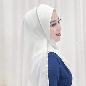 2024 <span class=keywords><strong>AliExpress</strong></span> nouveau femmes longue Turban écharpe malais couleur unie lait <span class=keywords><strong>soie</strong></span> mousseline de <span class=keywords><strong>soie</strong></span> strass été Polyester musulmans - Product Image 6