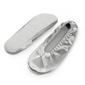 Nuevas Zapatillas de Ballet <span class=keywords><strong>Plegables</strong></span> con Plantilla de Rizo, Tela Satén, Desechables, Estilo Ballet Japonés, Suela de Piel de Cerdo, Zapatillas de Ballet para el Hogar - Product Image 6