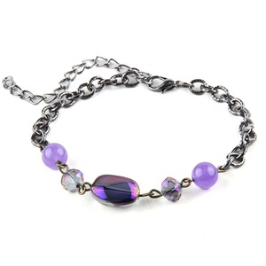 Set di gioielli di moda Set di orecchini con bracciale in pietra e cristallo con catena a <span class=keywords><strong>rosario</strong></span> con perline - Product Image 4