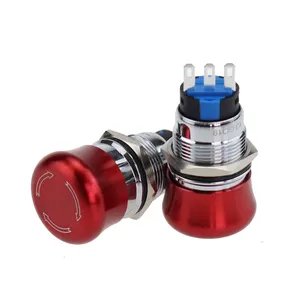 19mm Normal Open Normal Close Stainless Steel Push Button Stop Switch Red Head For Car