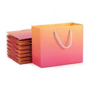 Durable <b>Luxury</b> Boutique <b>Gift</b> Wrap <b>Bags</b> with Cotton Handles Offset Printing & Gloss Lamination for Clothing & Shoes - Product Image 1