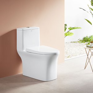 Inodoro de una pieza Arrow, alargado, de cerámica blanca, con sifón de chorro autolimpiante y doble descarga, diseño moderno de Foshan para uso en baño. - Product Image 1