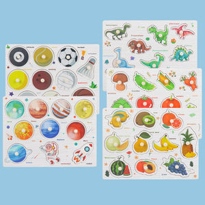 Planche d'apprentissage cognitive en bois créative, jouet multifonctionnel d'éveil, puzzle éducatif Montessori pour enfants d'âge préscolaire - Product Image 1