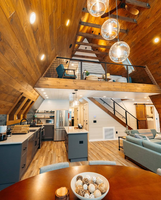 Maison modulaire triangulaire Kit à faible coût Maison d'hôtel en bois avec conception à cadre en A pour conteneur rural Living & Bedrooms