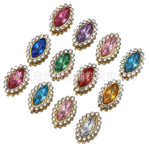Adornos de cristal multicolor con forma de navette de 5x10 mm para bricolaje, accesorios de joyería, decoración de ropa y cabello - Product Image 5