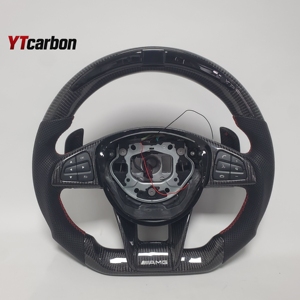 <span class=keywords><strong>Volante</strong></span> YTcarbon para CLA CLA45 <span class=keywords><strong>AMG</strong></span> C117 X117, Nuevo, Estilo Racing, Fibra de Carbono Forjada Real, Gamuza Italiana, con Calefacción - Product Image 1