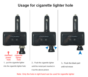 Meilleure vente adaptateur chargeur de voiture 12-24V prise allume-cigare avec interrupteurs - Product Image 5